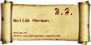 Wollák Herman névjegykártya
